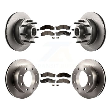 Front Rear Disc Brake Rotor And Semi-Metallic Pad Kit For Ford E-450 Econoline Super Duty K8F-102944