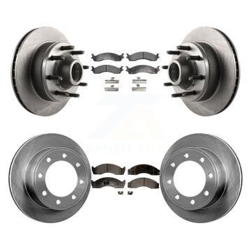 Front Rear Disc Brake Rotors And Semi-Metallic Pads Kit For Ford Econoline Super Duty K8F-102945