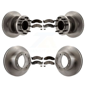 Front Rear Disc Brake Rotor And Semi-Metallic Pad Kit For Ford E-450 Econoline Super Duty K8F-102947