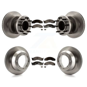 Front Rear Disc Brake Rotor And Semi-Metallic Pad Kit For Ford E-450 Econoline Super Duty K8F-102948