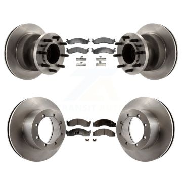 Front Rear Disc Brake Rotor And Semi-Metallic Pad Kit For Ford E-450 Super Duty Econoline K8F-102949