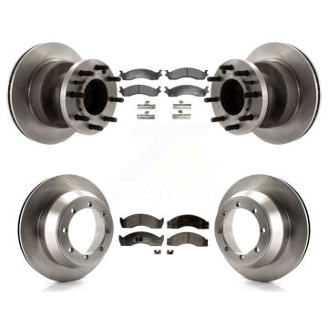 Front Rear Disc Brake Rotors And Semi-Metallic Pads Kit For Ford Econoline Super Duty K8F-102951