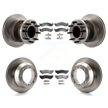 Front Rear Brake Rotor And Semi-Metallic Pad Kit For Ford E-350 Super Duty Econoline Club K8F-102952