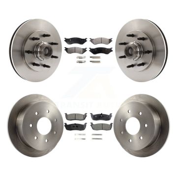 Front Rear Disc Brake Rotors And Semi-Metallic Pads Kit For Ford F-150 F-250 HD K8F-102960