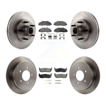 Front Rear Disc Brake Rotors And Semi-Metallic Pads Kit For Ford F-150 K8F-102967