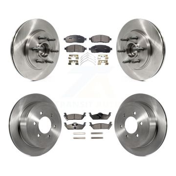 Front Rear Disc Brake Rotors And Semi-Metallic Pad Kit For Ford F-150 Lincoln Mark LT RWD K8F-102972
