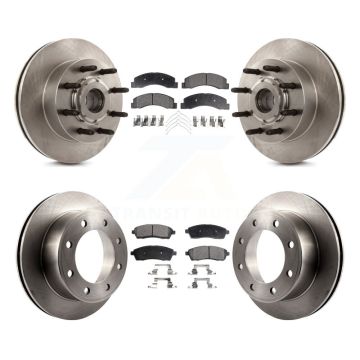 Front Rear Disc Brake Rotors And Semi-Metallic Pads Kit For 2005 Ford Excursion RWD K8F-102975