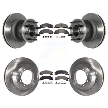 Front Rear Disc Brake Rotor Semi-Metallic Pad Kit For Ford E-450 Super Duty DIESEL engine K8F-102977