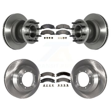 Front Rear Disc Brake Rotors And Semi-Metallic Pads Kit For Ford E-450 Super Duty K8F-102978