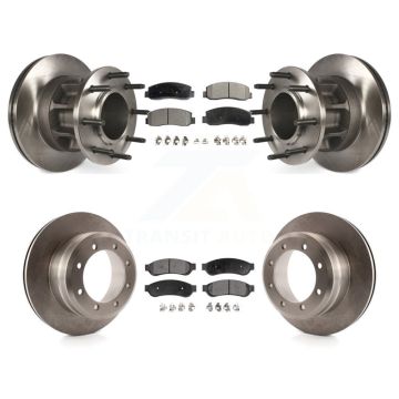 Front Rear Disc Brake Rotor Semi-Metallic Pad Kit For 2009-2010 Ford F-350 Super Duty RWD K8F-102979