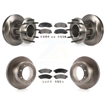 Front Rear Disc Brake Rotors And Semi-Metallic Pad Kit For 2012 Ford F-350 Super Duty RWD K8F-102980