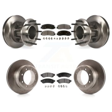 Front Rear Disc Brake Rotors And Semi-Metallic Pad Kit For 2011 Ford F-350 Super Duty RWD K8F-102982