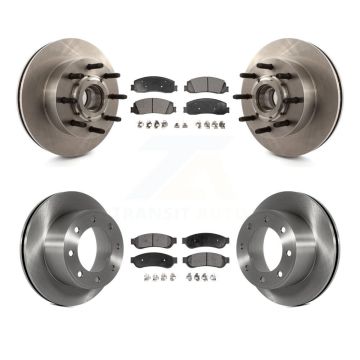 Front Rear Disc Brake Rotor And Semi-Metallic Pad Kit For Ford F-250 Super Duty F-350 RWD K8F-102983