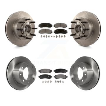 Front Rear Disc Brake Rotor And Semi-Metallic Pad Kit For Ford F-250 Super Duty F-350 RWD K8F-102984