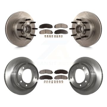 Front Rear Disc Brake Rotors And Semi-Metallic Pads Kit For Ford F-350 Super Duty K8F-102985