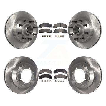 Front Rear Disc Brake Rotor Semi-Metallic Pad Kit For Ford E-450 Super Duty DIESEL engine K8F-102987
