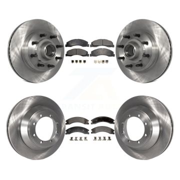 Front Rear Disc Brake Rotors And Semi-Metallic Pads Kit For Ford E-450 Super Duty K8F-102988