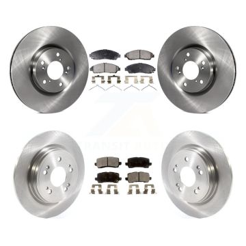 Front Rear Brake Rotors Semi-Metallic Pad Kit For 2014-2020 Acura RLX Sport Hybrid SH-AWD K8F-103001