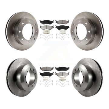 Front Rear Disc Brake Rotors & Semi-Metallic Pad Kit For 1999 Ford F-450 Super Duty F-550 K8F-103020