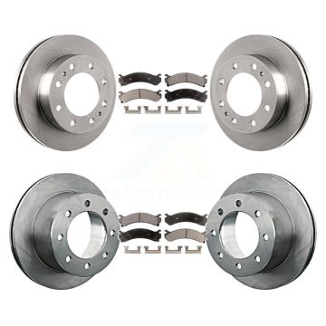 Front Rear Brake Rotor & Semi-Metallic Pad Kit For Chevrolet GMC Silverado 3500 Sierra HD K8F-103027