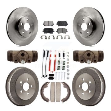 Front Rear Brake Rotors Semi-Metallic Pad & Drum Kit (9Pc) For Toyota Matrix Pontiac Vibe K8F-103031