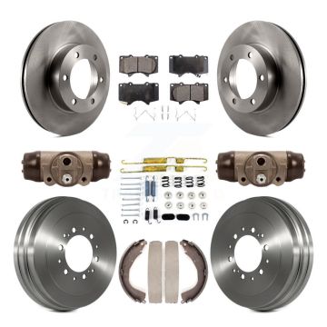 Front Rear Disc Brake Rotors Semi-Metallic Pad Drum Kit (9Pc) For 2004-2006 Toyota Tundra K8F-103033