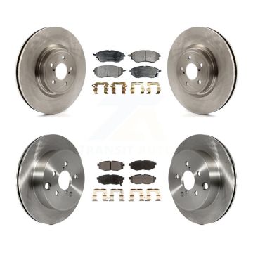 Front Rear Disc Brake Rotors And Semi-Metallic Pad Kit For 2014-2018 Subaru Forester 2.0L K8F-103075