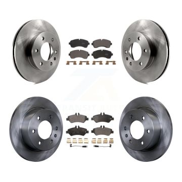 Front Rear Disc Brake Rotors & Semi-Metallic Pad Kit For Dodge Sprinter 3500 Freightliner K8F-103085