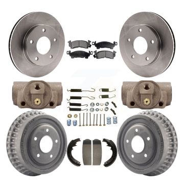 Front Rear Disc Brake Rotors Semi-Metallic Pads And Drum Kit (9Pc) For GMC Jimmy K8F-103114