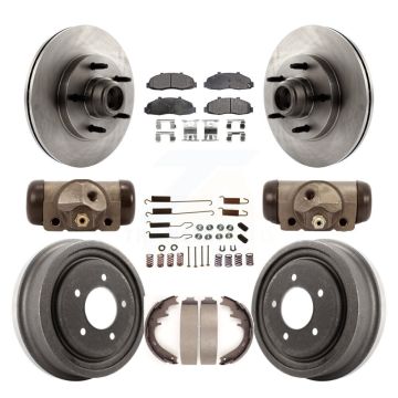 Front Rear Disc Brake Rotors Semi-Metallic Pads And Drum Kit (9Pc) For Ford F-150 K8F-103131