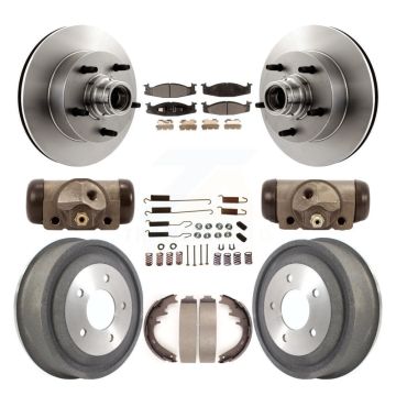 Front Rear Brake Rotor Semi-Metallic Pad And Drum Kit (9Pc) For Ford E-150 Econoline Club K8F-103133
