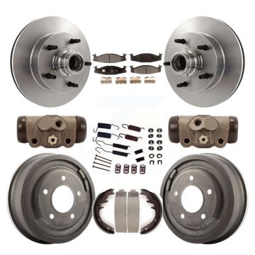 Front Rear Brake Rotors Semi-Metallic Pad & Drum Kit (9Pc) For Ford F-150 E-150 Econoline K8F-103138