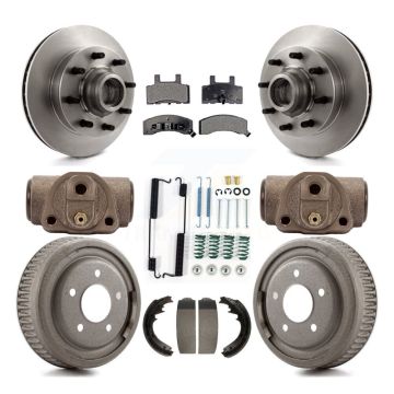 Front Rear Disc Brake Rotor Semi-Metallic Pad Drum Kit (9Pc) For Chevrolet C1500 Suburban K8F-103144