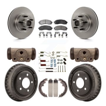 Front Rear Brake Rotor Semi-Metallic Pad And Drum Kit (9Pc) For 2006-2009 Ford Ranger RWD K8F-103146