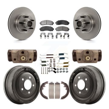Front Rear Brake Rotor Semi-Metallic Pad And Drum Kit (9Pc) For 2006-2009 Ford Ranger RWD K8F-103147