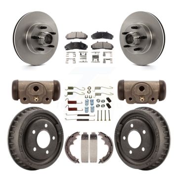 Front Rear Disc Brake Rotors Semi-Metallic Pads And Drum Kit (9Pc) For Ford Ranger K8F-103148