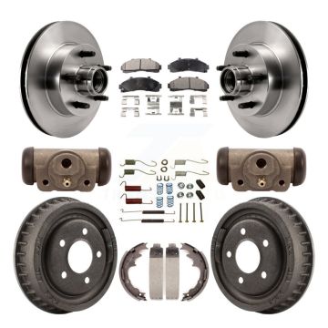 Front Rear Disc Brake Rotors Semi-Metallic Pads And Drum Kit (9Pc) For Ford Ranger K8F-103149