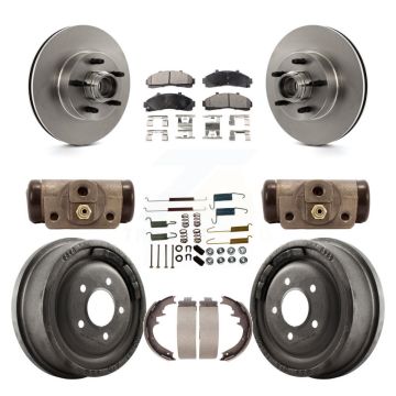 Front Rear Disc Brake Rotors Semi-Metallic Pads And Drum Kit (9Pc) For Ford Ranger K8F-103152