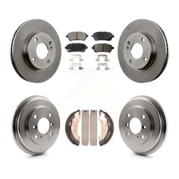 Front Rear Disc Brake Rotors Semi-Metallic Pads And Drum Kit For Ford Fiesta K8F-103175