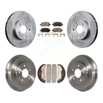 Front Rear Disc Brake Rotors Semi-Metallic Pad & Drum Kit For Chevrolet Cobalt Pontiac G5 K8F-103178