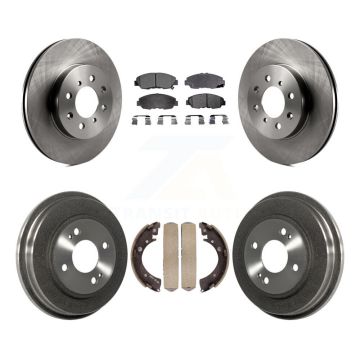 Front Rear Disc Brake Rotors Semi-Metallic Pads And Drum Kit For Honda Civic K8F-103180