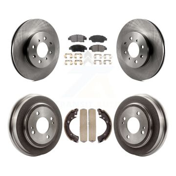 Front Rear Disc Brake Rotors Semi-Metallic Pads And Drum Kit For 2007-2008 Honda Fit K8F-103188