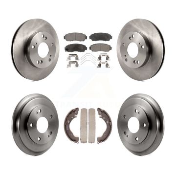 Front Rear Disc Brake Rotors Semi-Metallic Pads And Drum Kit For Honda Civic K8F-103200