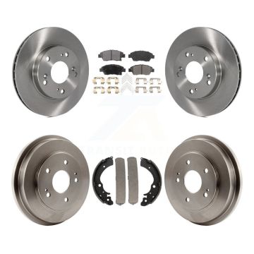 Front Rear Disc Brake Rotor Semi-Metallic Pad & Drum Kit For 2006-2008 Honda Civic Hybrid K8F-103202