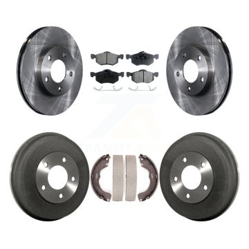 Front Rear Brake Rotor Semi-Metallic Pad & Drum Kit For Ford Escape Mazda Tribute Mercury K8F-103215