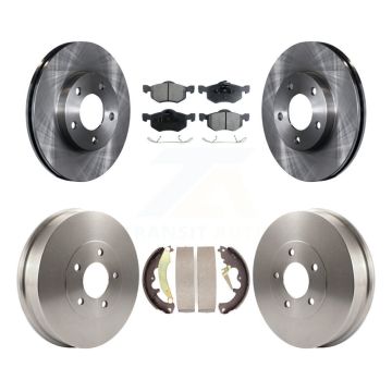 Front Rear Brake Rotors Semi-Metallic Pad & Drum Kit For 2007 Ford Escape Mercury Mariner K8F-103218
