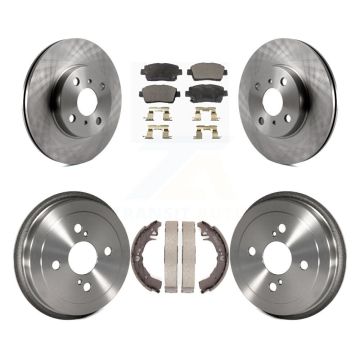 Front Rear Disc Brake Rotors Semi-Metallic Pads And Drum Kit For 2001-2005 Toyota Echo K8F-103220