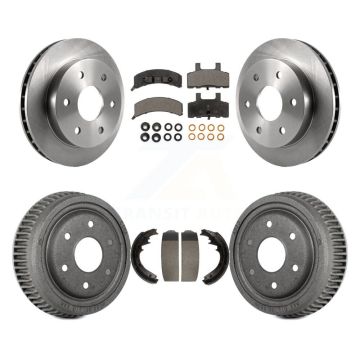 Front Rear Brake Rotors Semi-Metallic Pad & Drum Kit For GMC Yukon With 11" Diameter K8F-103225