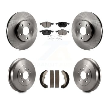 Front Rear Disc Brake Rotors Semi-Metallic Pads And Drum Kit For Ford Focus K8F-103236
