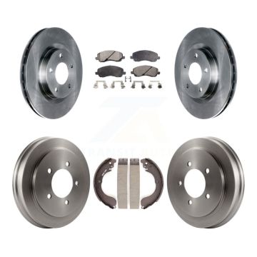 Front Rear Brake Rotors Semi-Metallic Pad Drum Kit For Jeep Patriot Compass Dodge Caliber K8F-103253